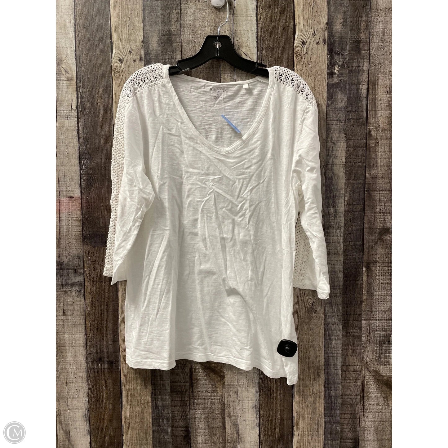 Top 3/4 Sleeve By Sonoma In White, Size: L