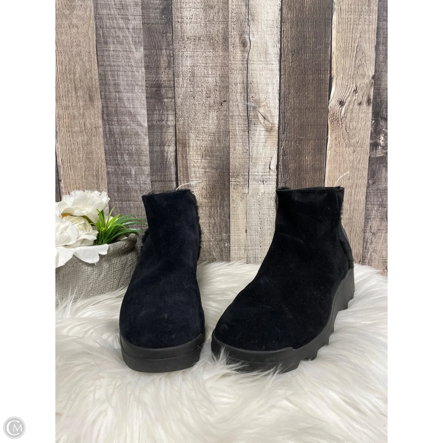 Boots Ankle Flats By Eileen Fisher In Black, Size: 9