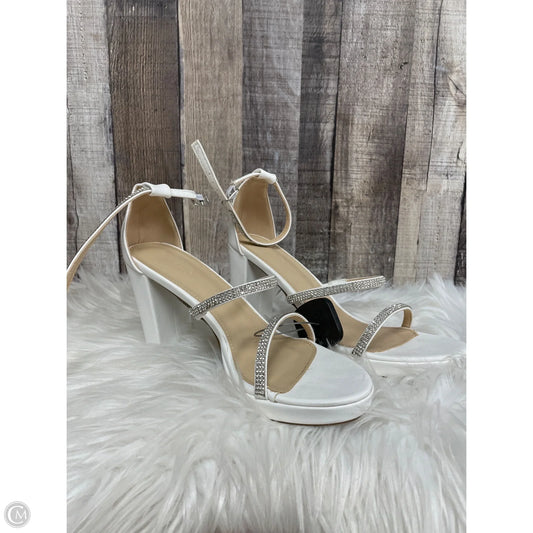 Sandals Heels Block By Charlotte Russe In White, Size: 7