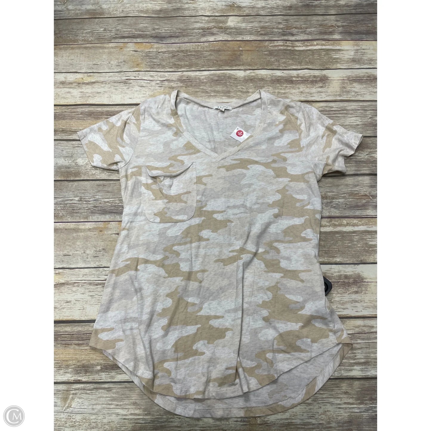 Top Short Sleeve By Z Supply In Camouflage Print, Size: Xl