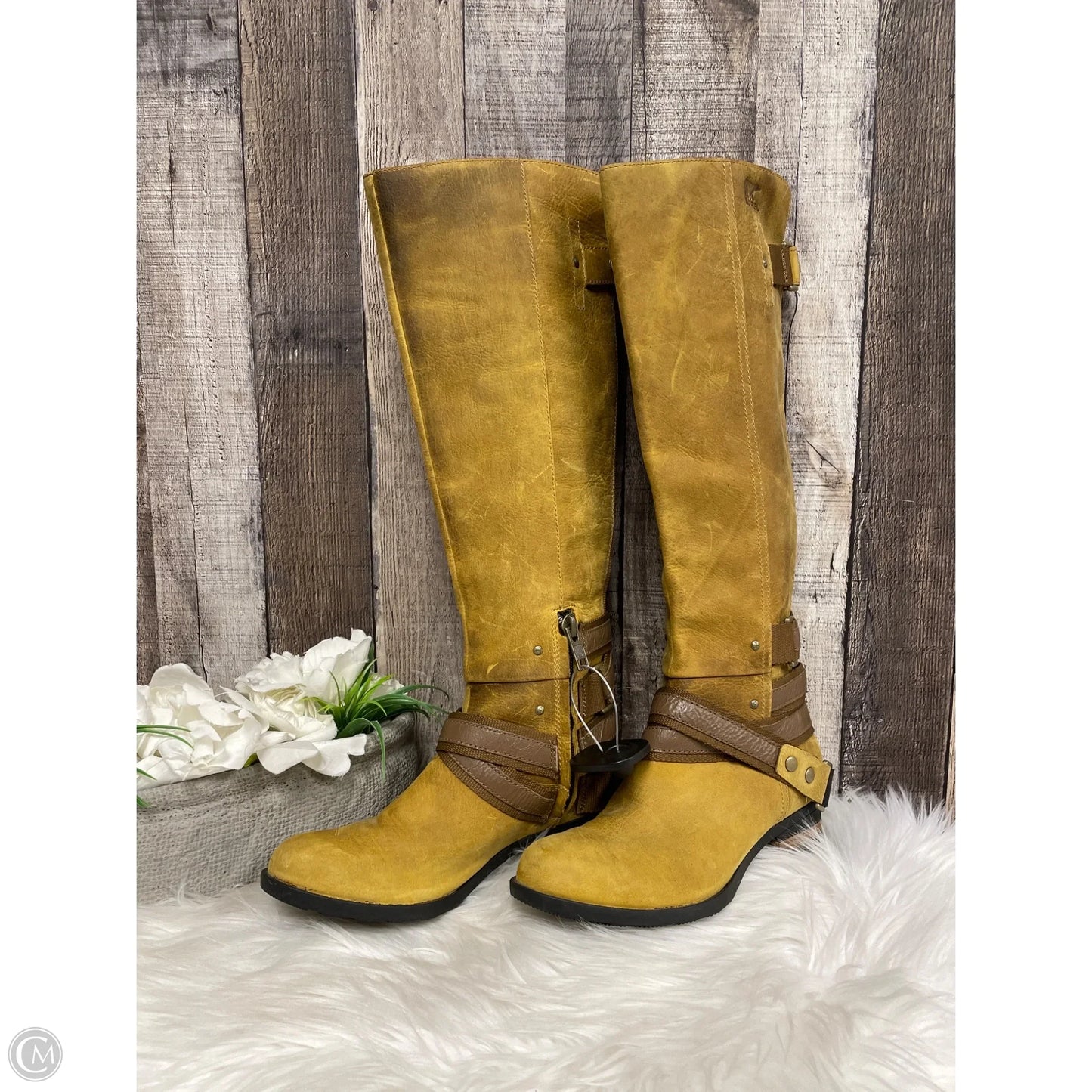 Boots Knee Flats By Sorel In Yellow, Size: 7