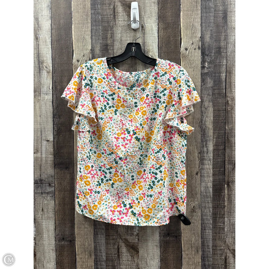 Top Short Sleeve By Shein In Floral Print, Size: M