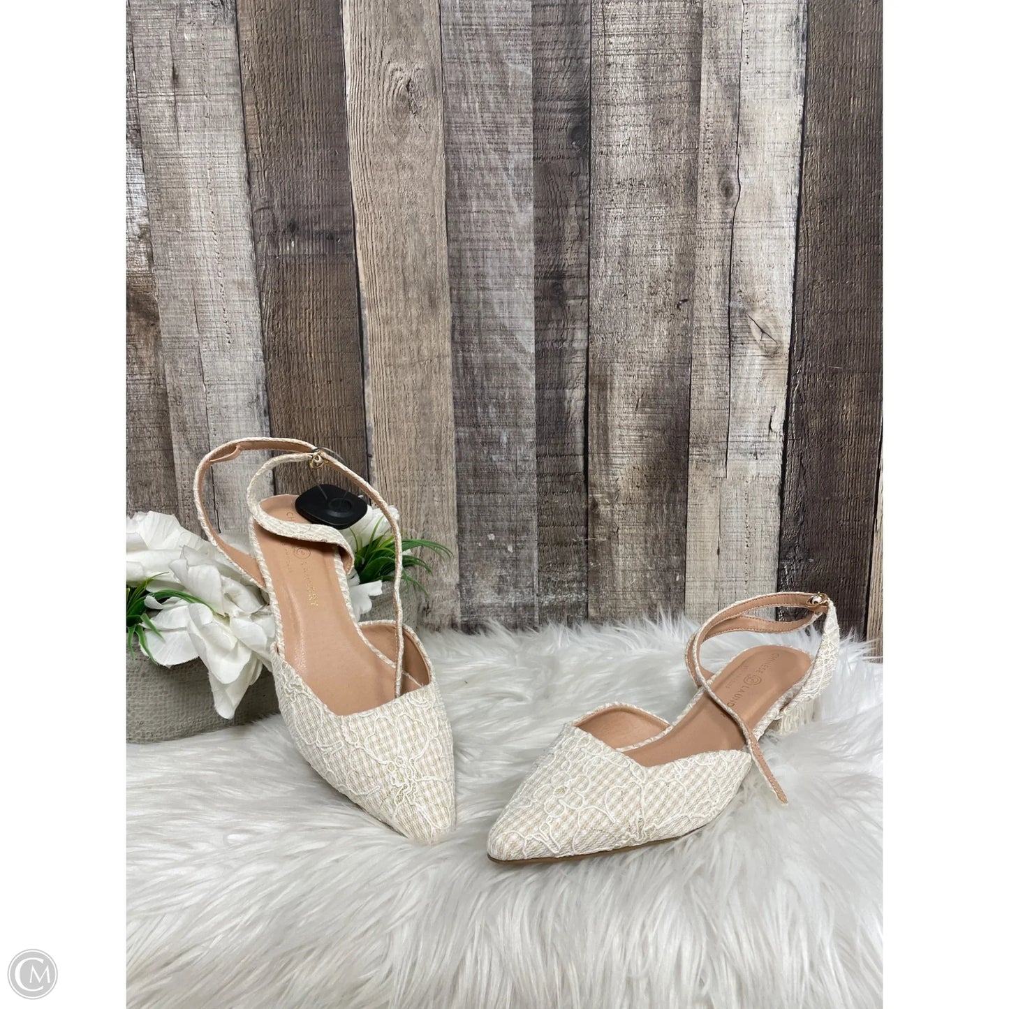 Shoes Heels Block By Chinese Laundry In Cream, Size: 8.5