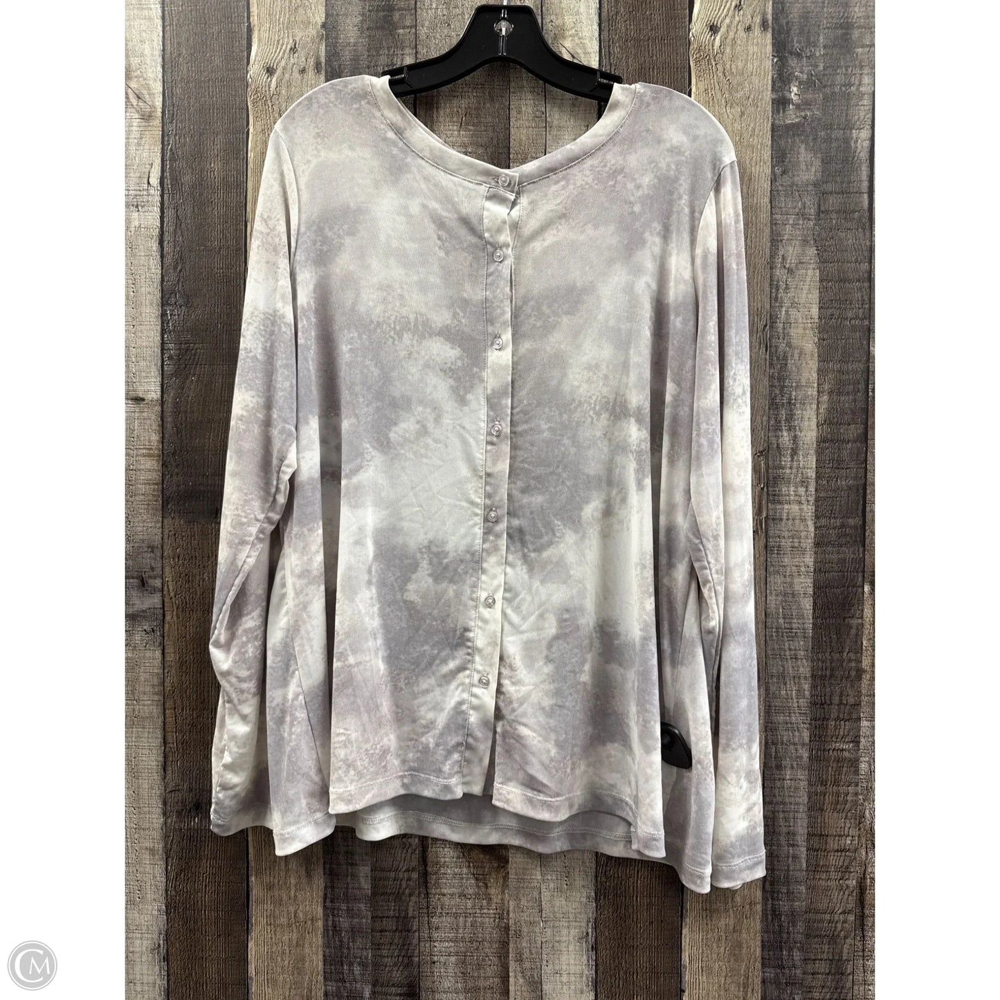 Top Long Sleeve By Logo In Grey, Size: L