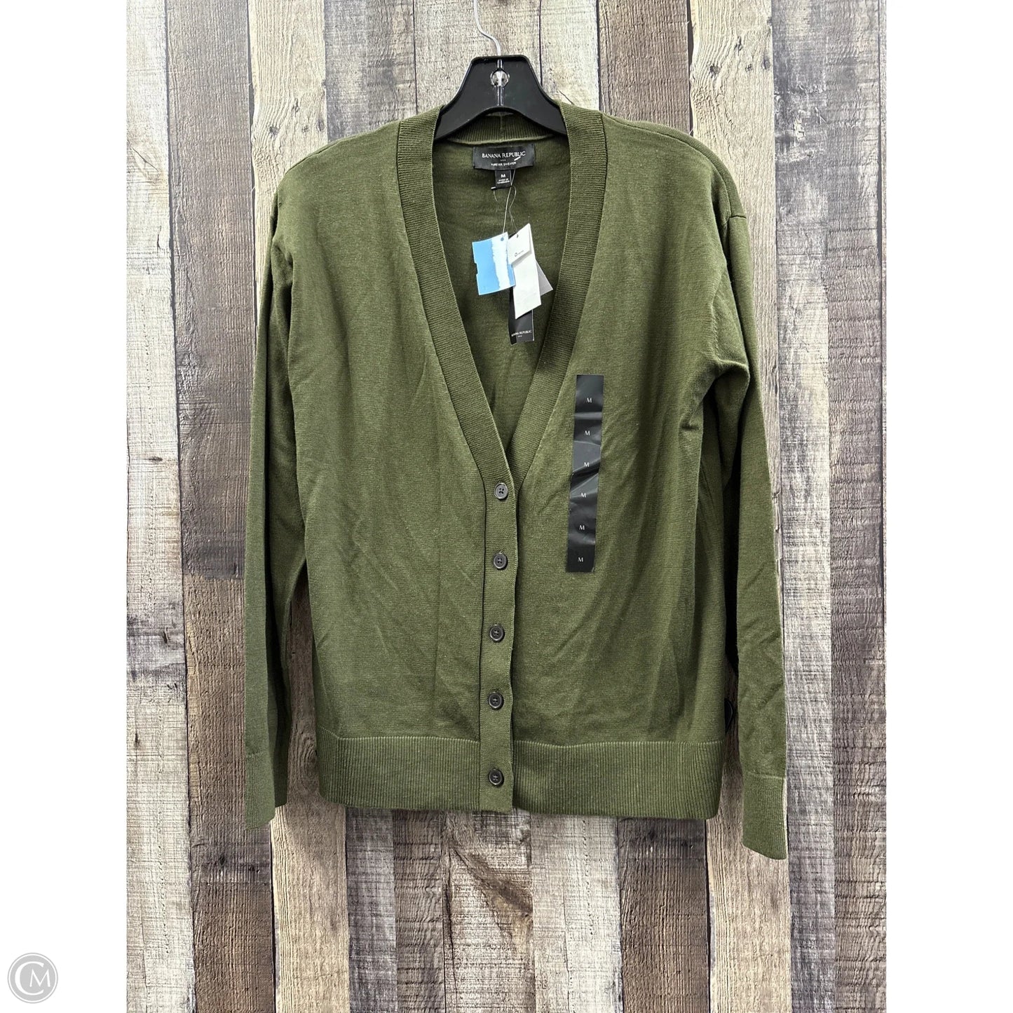 Sweater Cardigan By Banana Republic In Green, Size: M