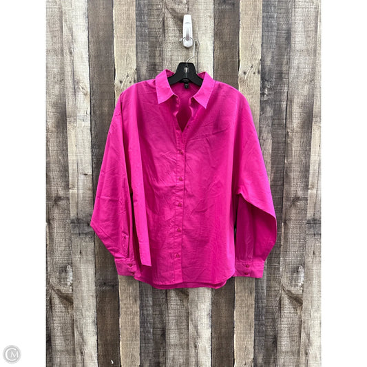 Top Long Sleeve By Express In Pink, Size: M