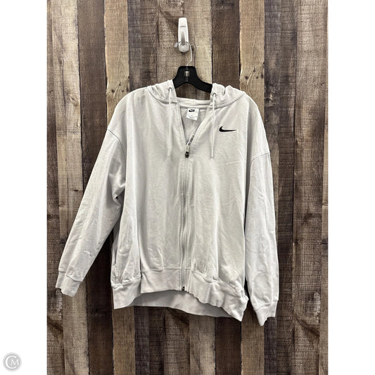 Athletic Sweatshirt Hoodie By Nike In White, Size: M