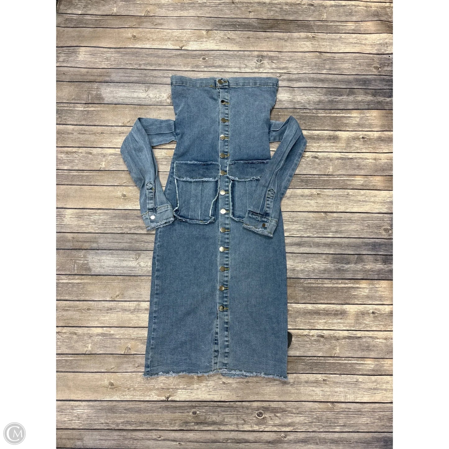 Dress Casual Short By Cme In Blue Denim, Size: M