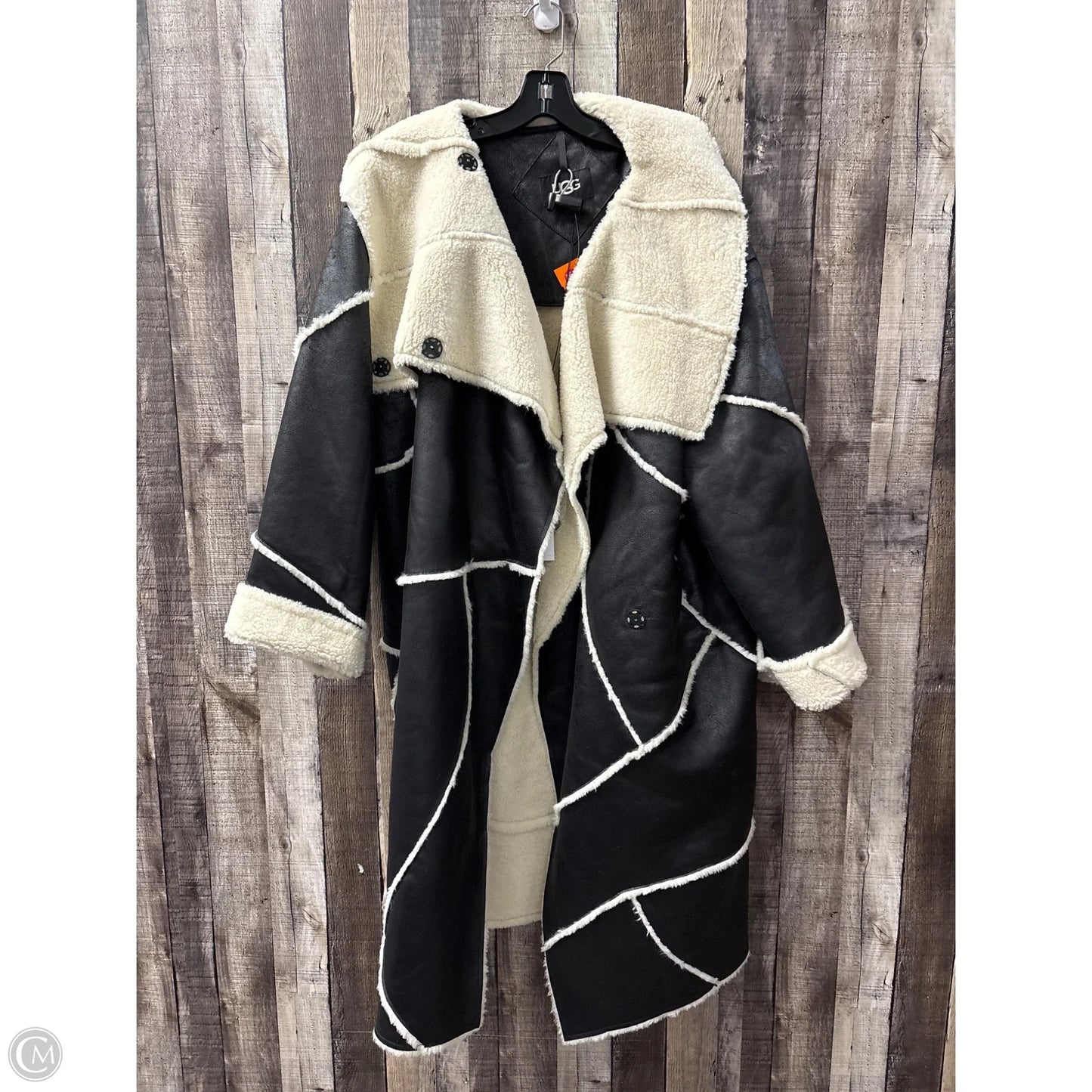 Coat Designer By Ugg In Black & Cream, Size: M