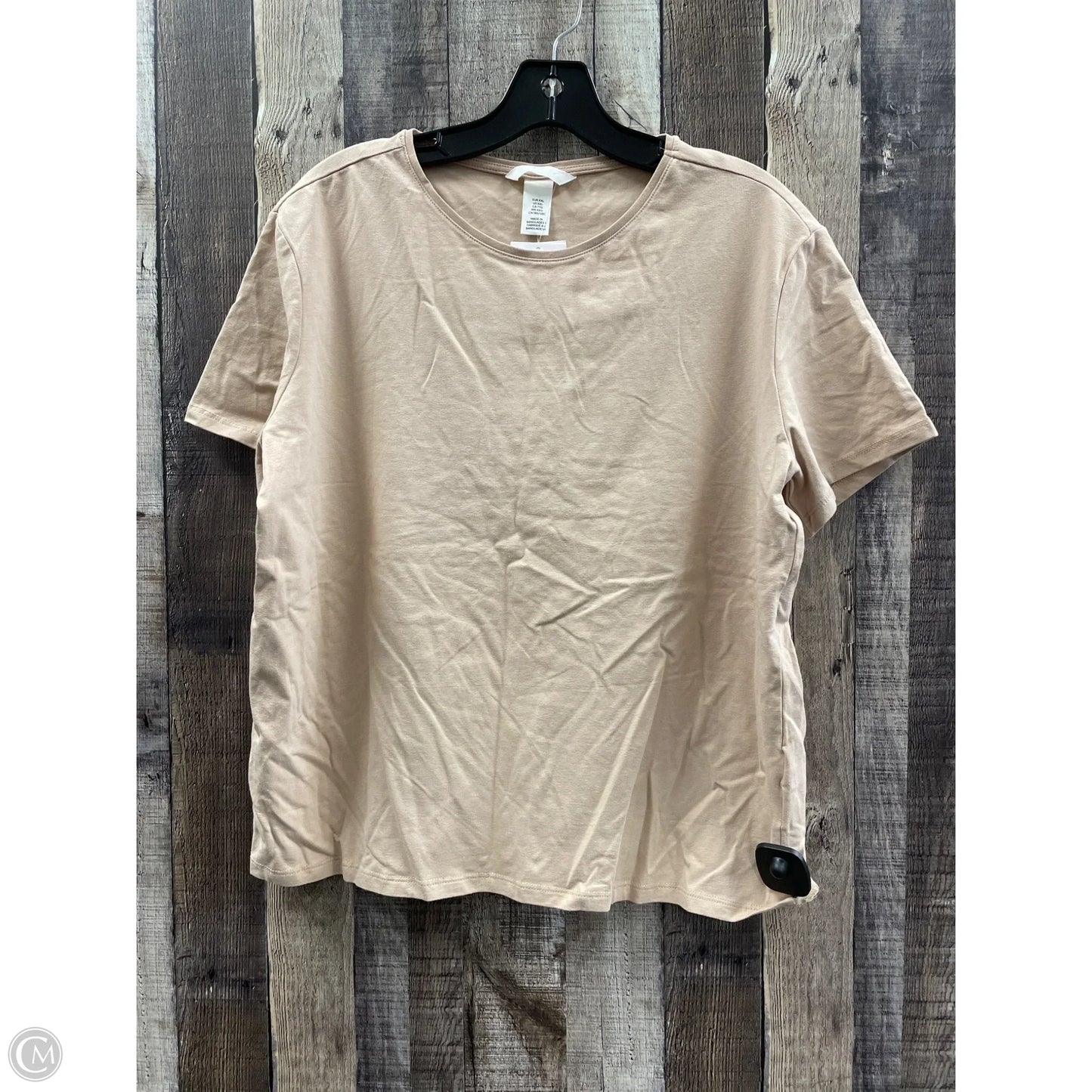 Top Short Sleeve By H&m In Beige, Size: Xxl
