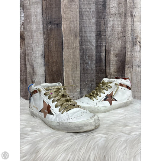 Shoes Luxury Designer By Golden Goose In Gold & White, Size: 8.5