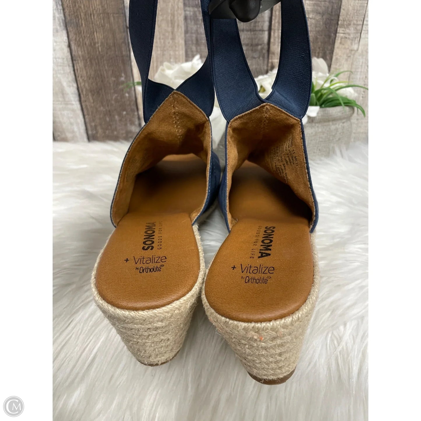 Sandals Heels Wedge By Sonoma In Blue, Size: 11