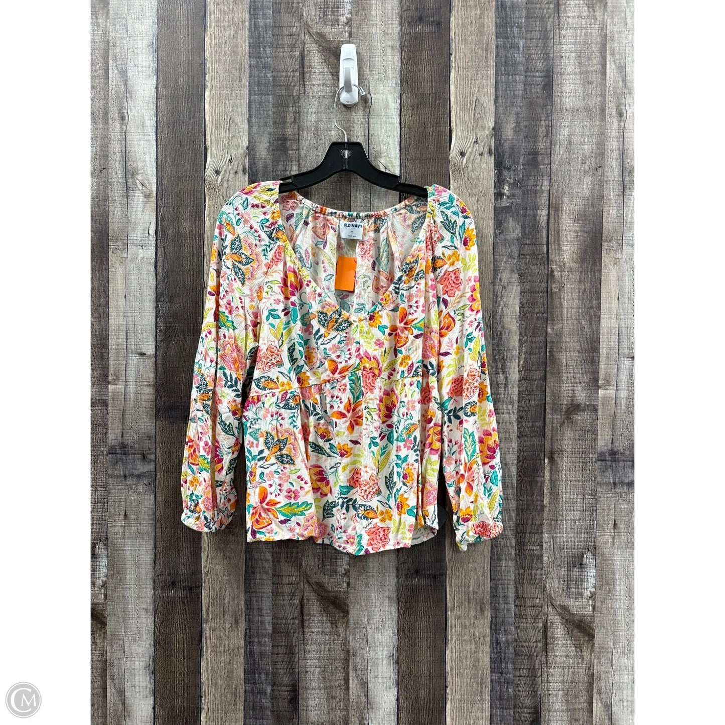Top Long Sleeve By Old Navy In Floral Print, Size: Xl