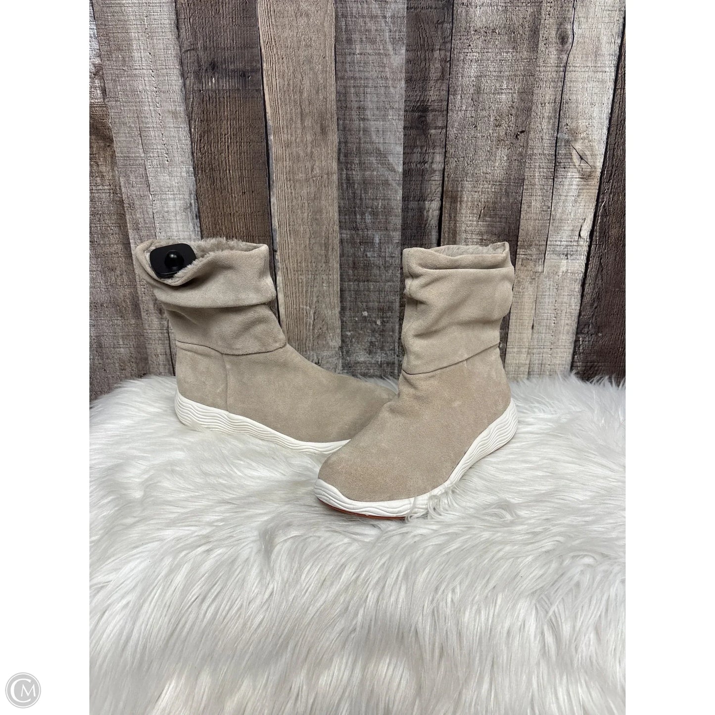 Boots Ankle Heels By Bare Traps In Tan, Size: 6.5