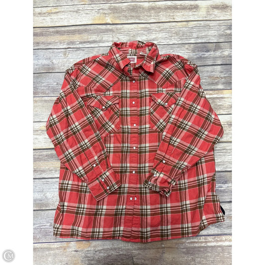 Top Long Sleeve By Levis In Plaid Pattern, Size: 2x