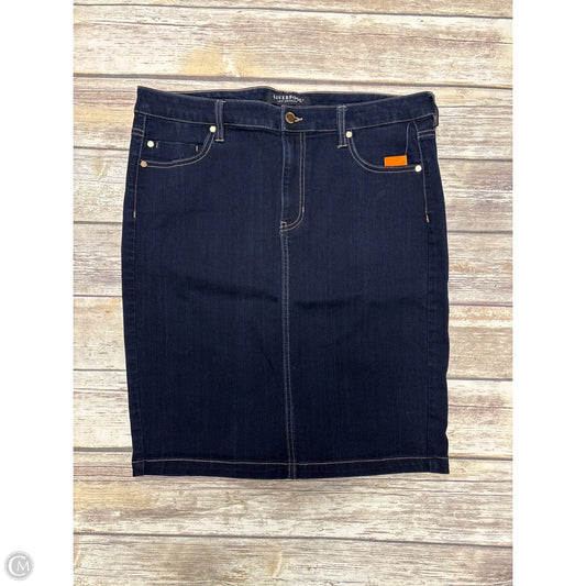 Skirt Midi By Liverpool In Blue Denim, Size: 14