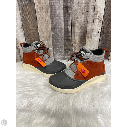 Boots Ankle Flats By Sorel In Grey & Orange, Size: 9.5