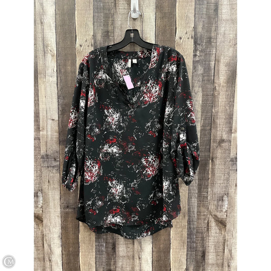 Top 3/4 Sleeve By Cato In Black, Size: 1x