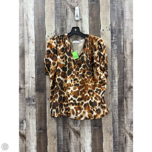 Top Short Sleeve By Calvin Klein In Animal Print, Size: S