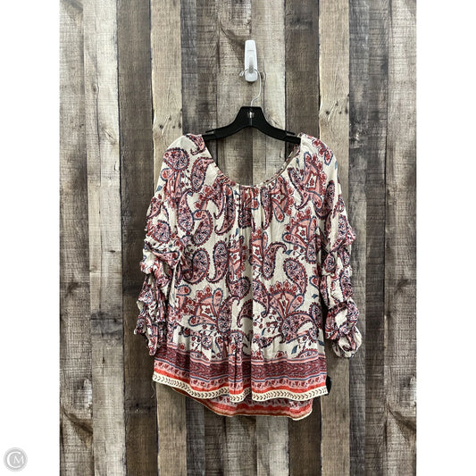 Top Long Sleeve By Democracy In Multi-colored, Size: M