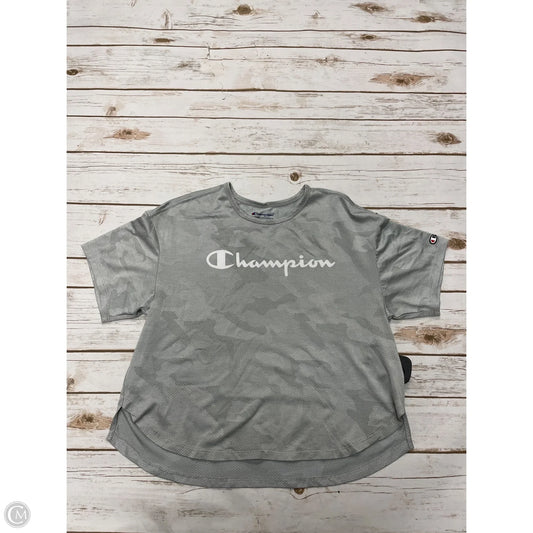 Athletic Top Short Sleeve By Champion In Grey, Size: S