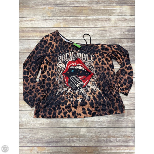 Top Long Sleeve By Shein In Animal Print, Size: 1x
