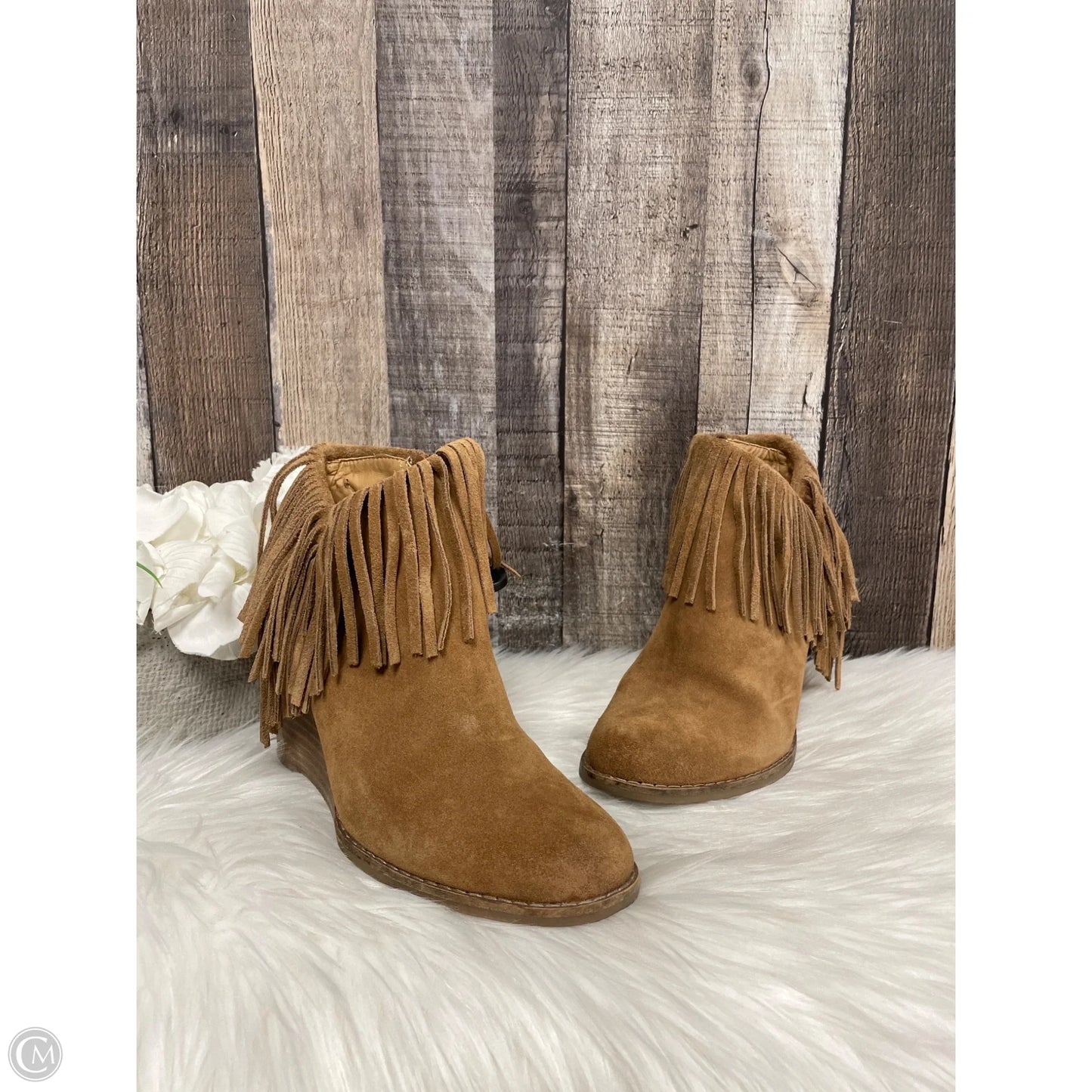 Boots Ankle Heels By Lucky Brand In Brown, Size: 7.5