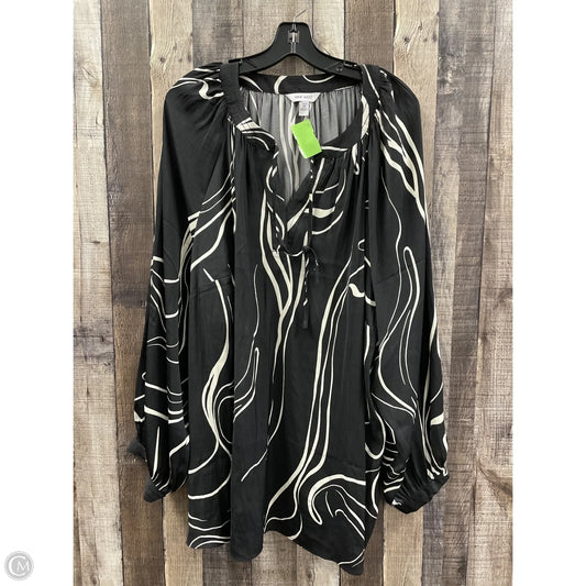 Tunic Long Sleeve By Nine West In Black & White, Size: 4x