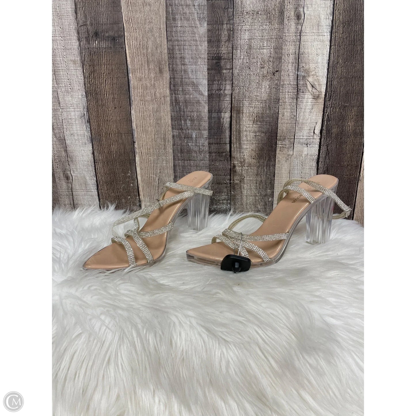 Shoes Heels Block By Fashion Nova In Clear, Size: 11