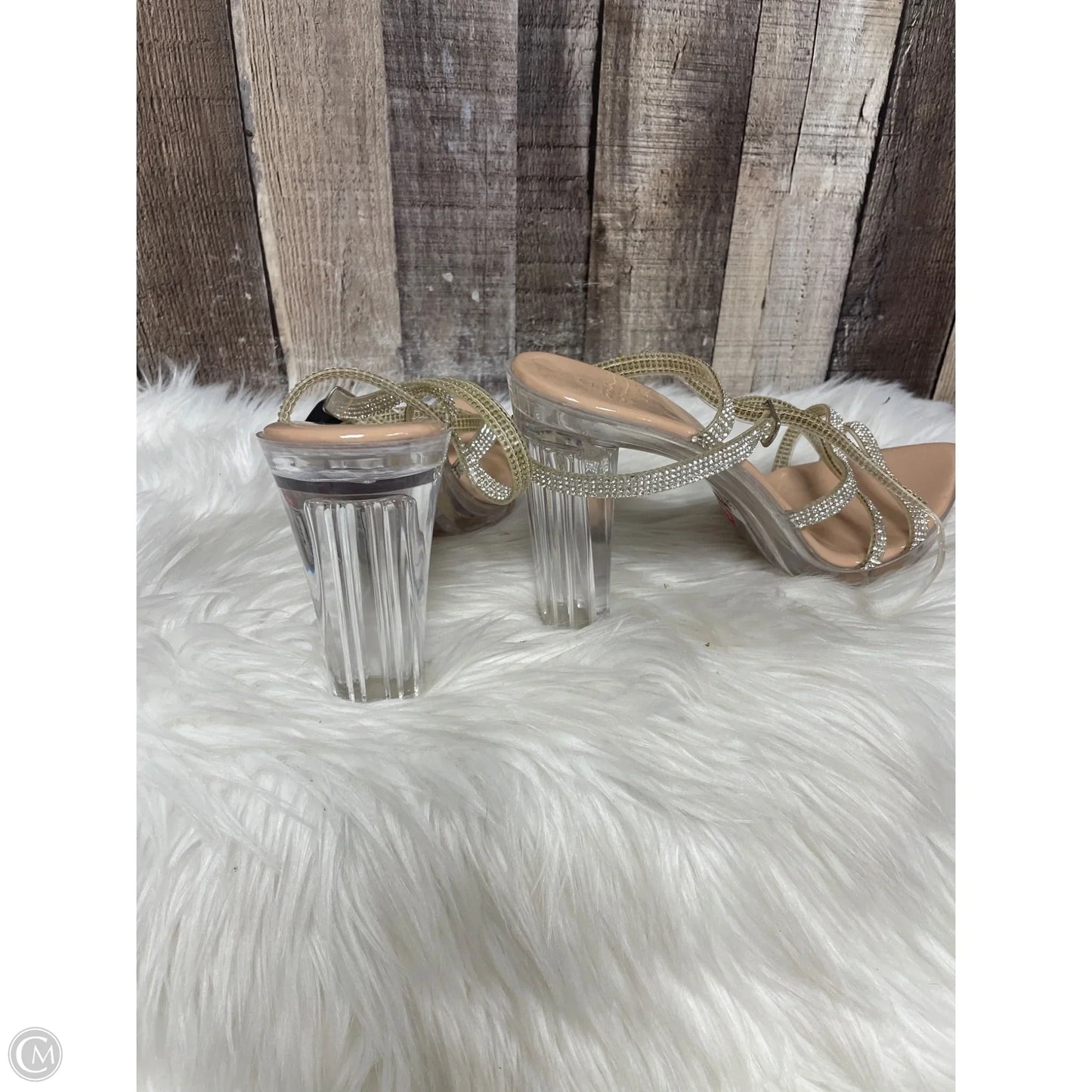 Shoes Heels Block By Fashion Nova In Clear, Size: 11