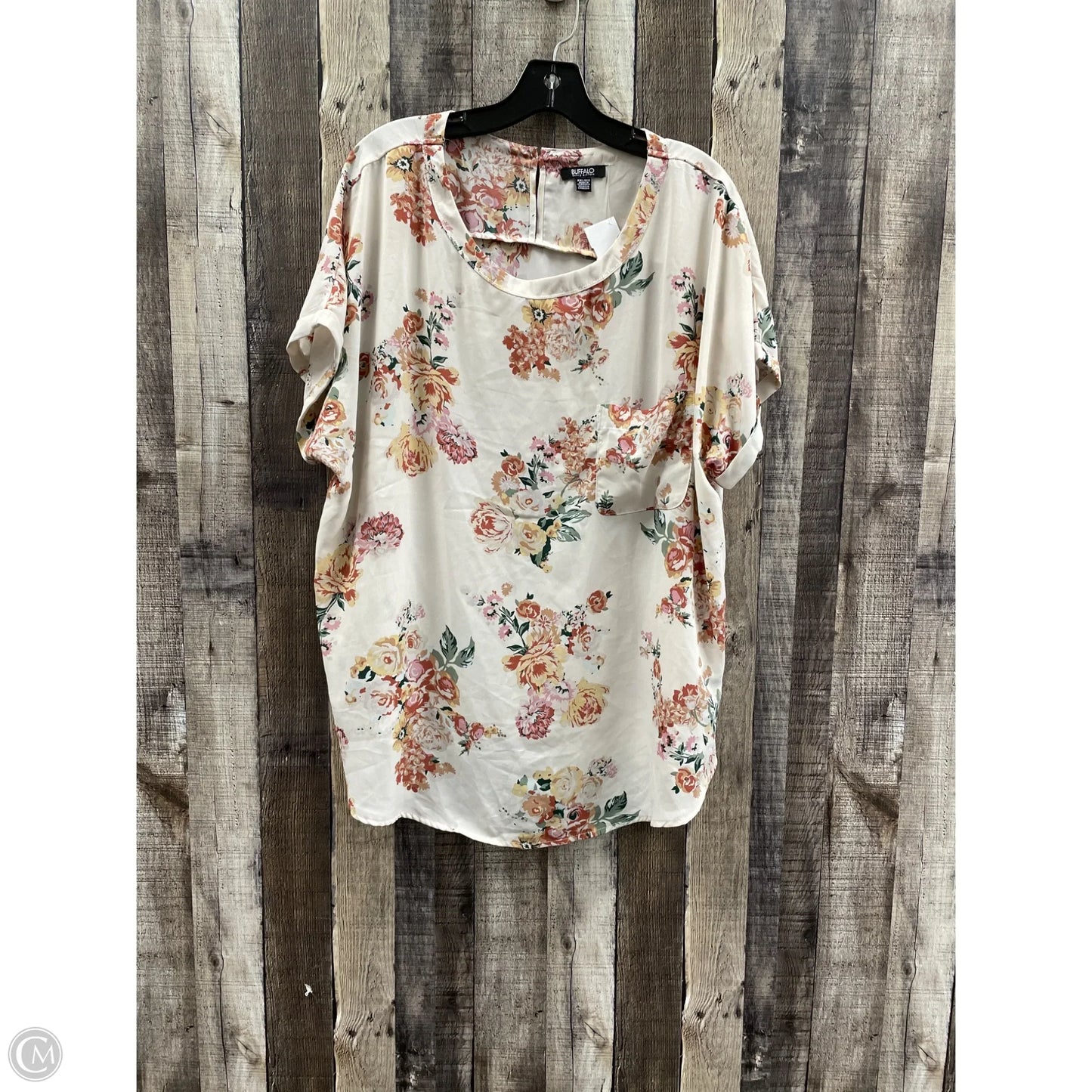 Top Short Sleeve By Buffalo David Bitton In Floral Print, Size: Xl