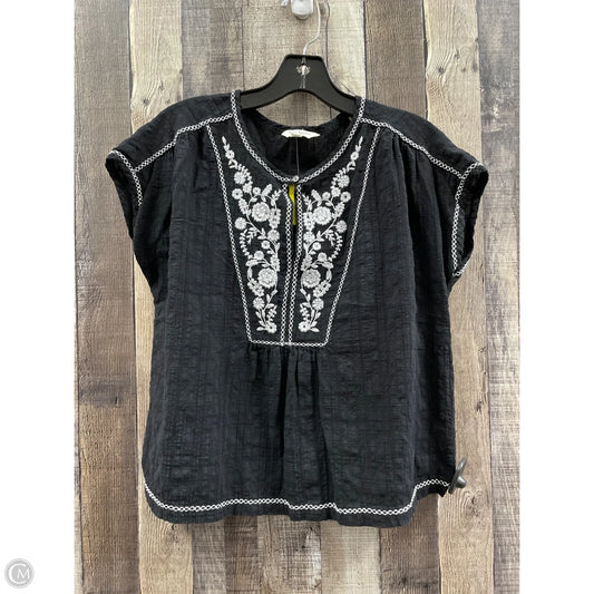 Top Short Sleeve By Max Studio In Black, Size: S