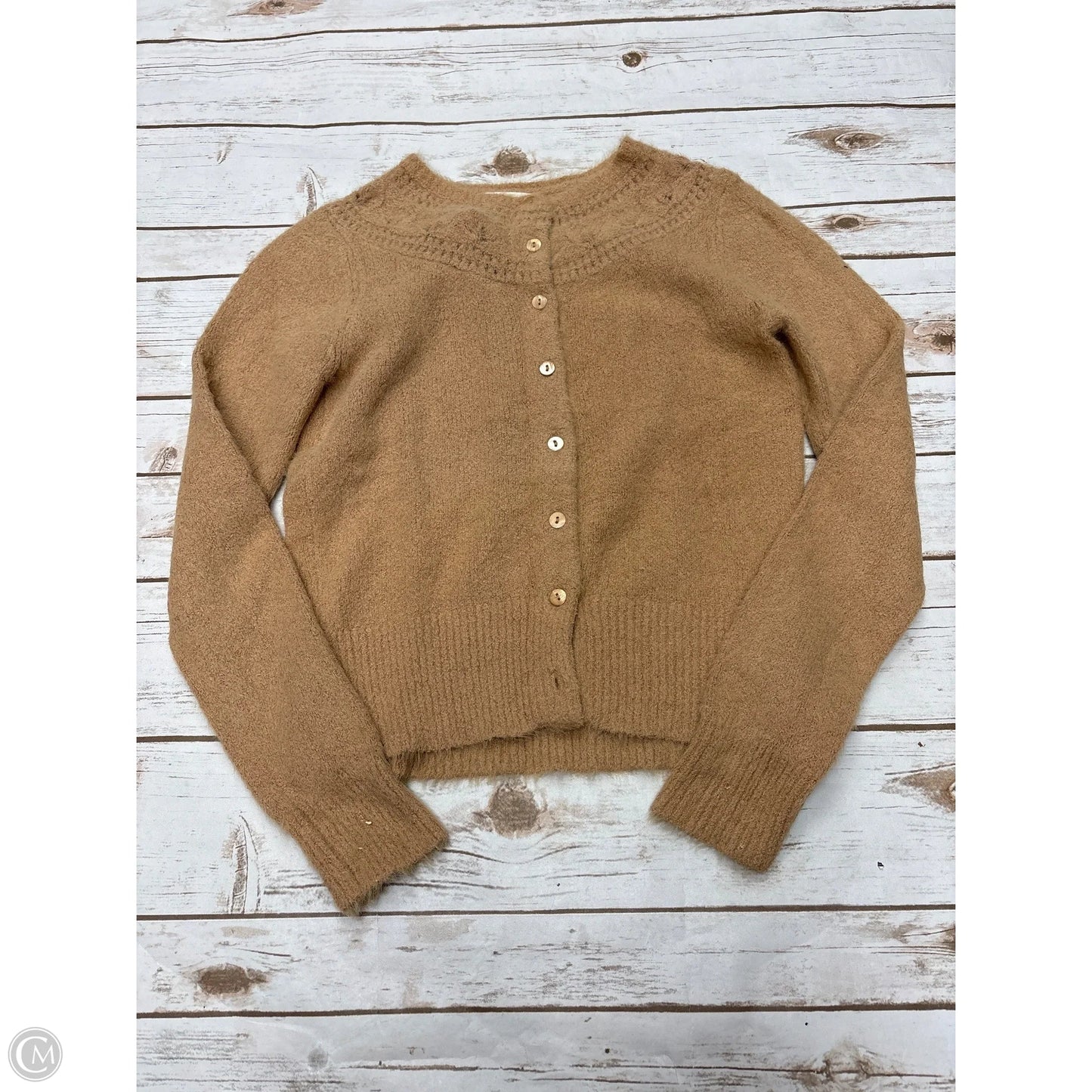 Sweater Cardigan By Reed In Tan, Size: S