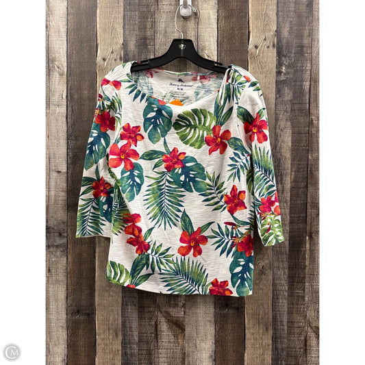 Top 3/4 Sleeve By Tommy Bahama In Floral Print, Size: M