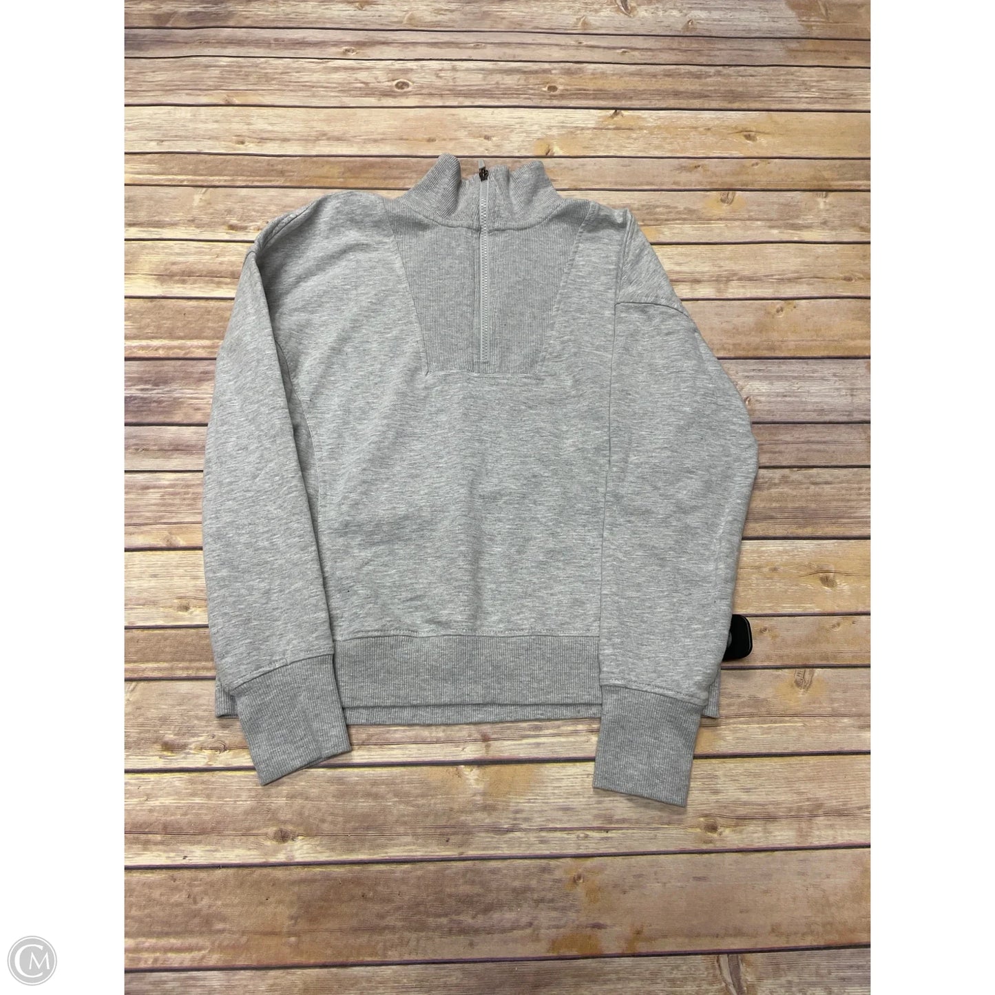 Athletic Top Long Sleeve Collar By Rbx In Grey, Size: S