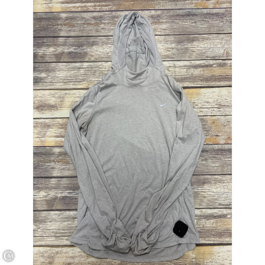 Athletic Top Long Sleeve Hoodie By Nike Apparel In Grey, Size: M