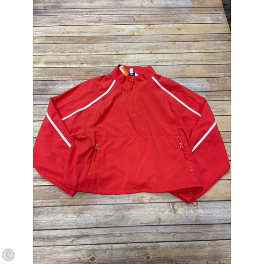 Athletic Top Long Sleeve Collar By Joy Lab In Orange, Size: L