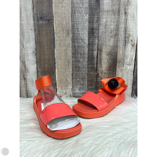 Sandals Designer By Ugg In Orange, Size: 8.5