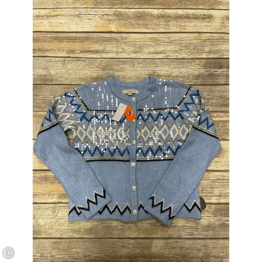 Sweater Cardigan By Loft In Blue, Size: S