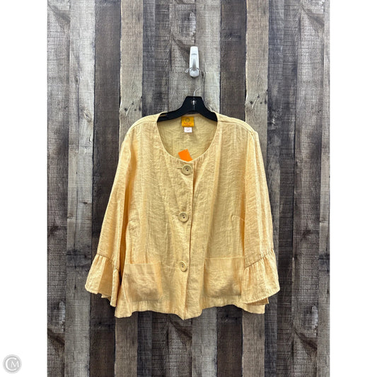 Top 3/4 Sleeve By Ruby Rd In Yellow, Size: 16