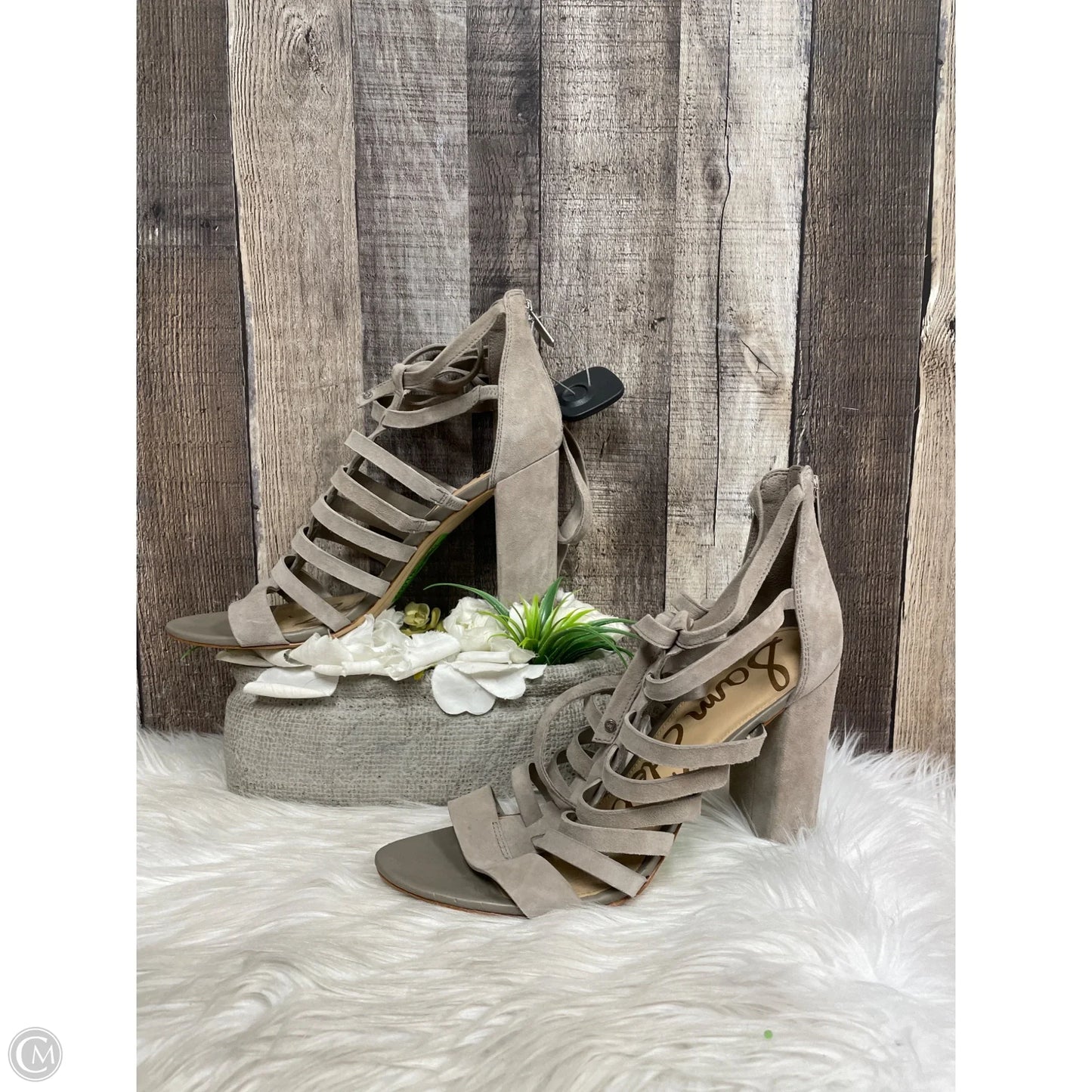 Sandals Heels Block By Sam Edelman In Taupe, Size: 11