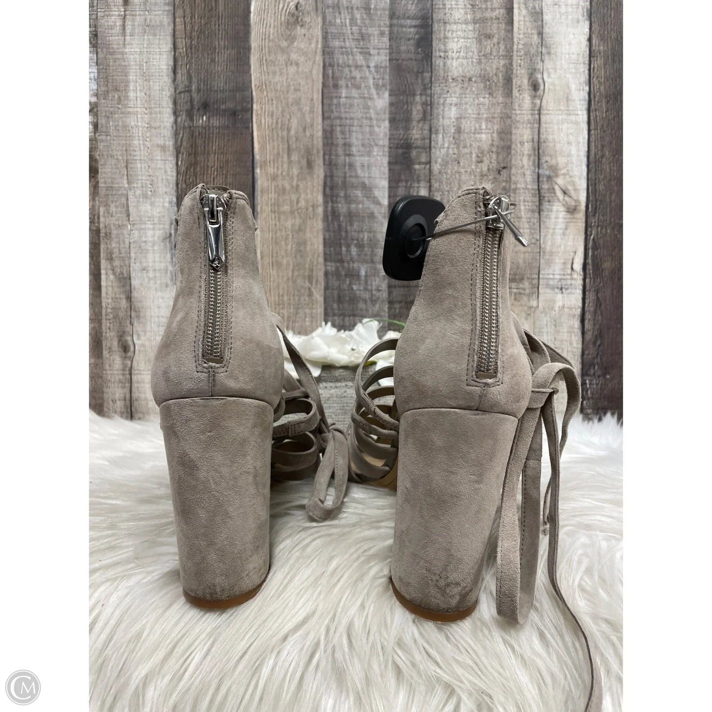 Sandals Heels Block By Sam Edelman In Taupe, Size: 11