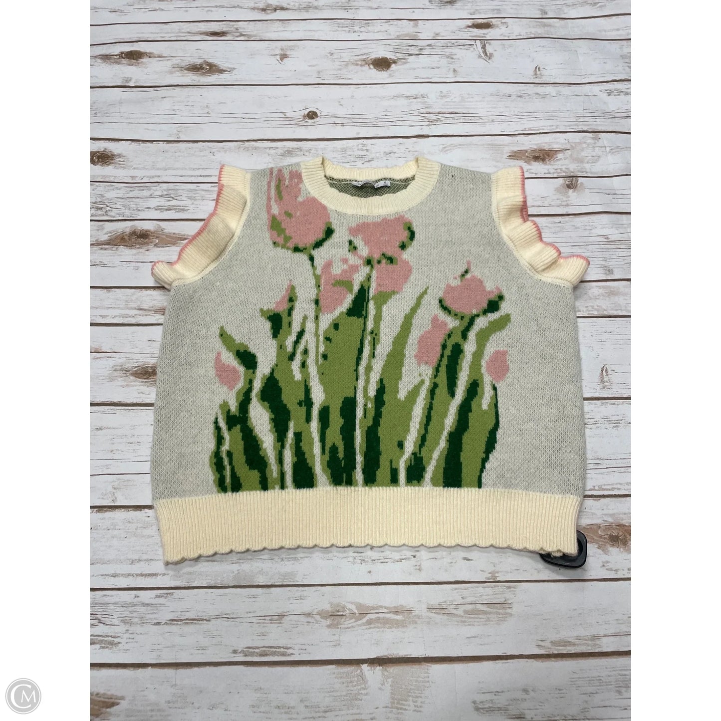 Sweater Short Sleeve By See And Be Seen In Floral Print, Size: M