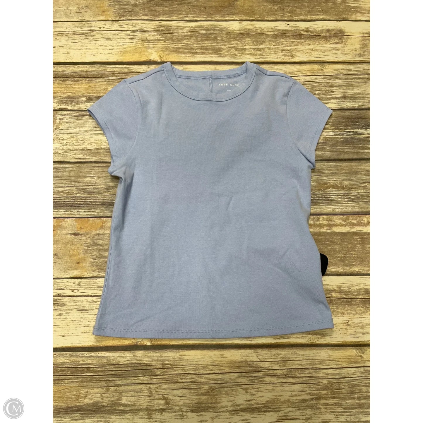 Top Short Sleeve By Free Assembly In Blue, Size: S