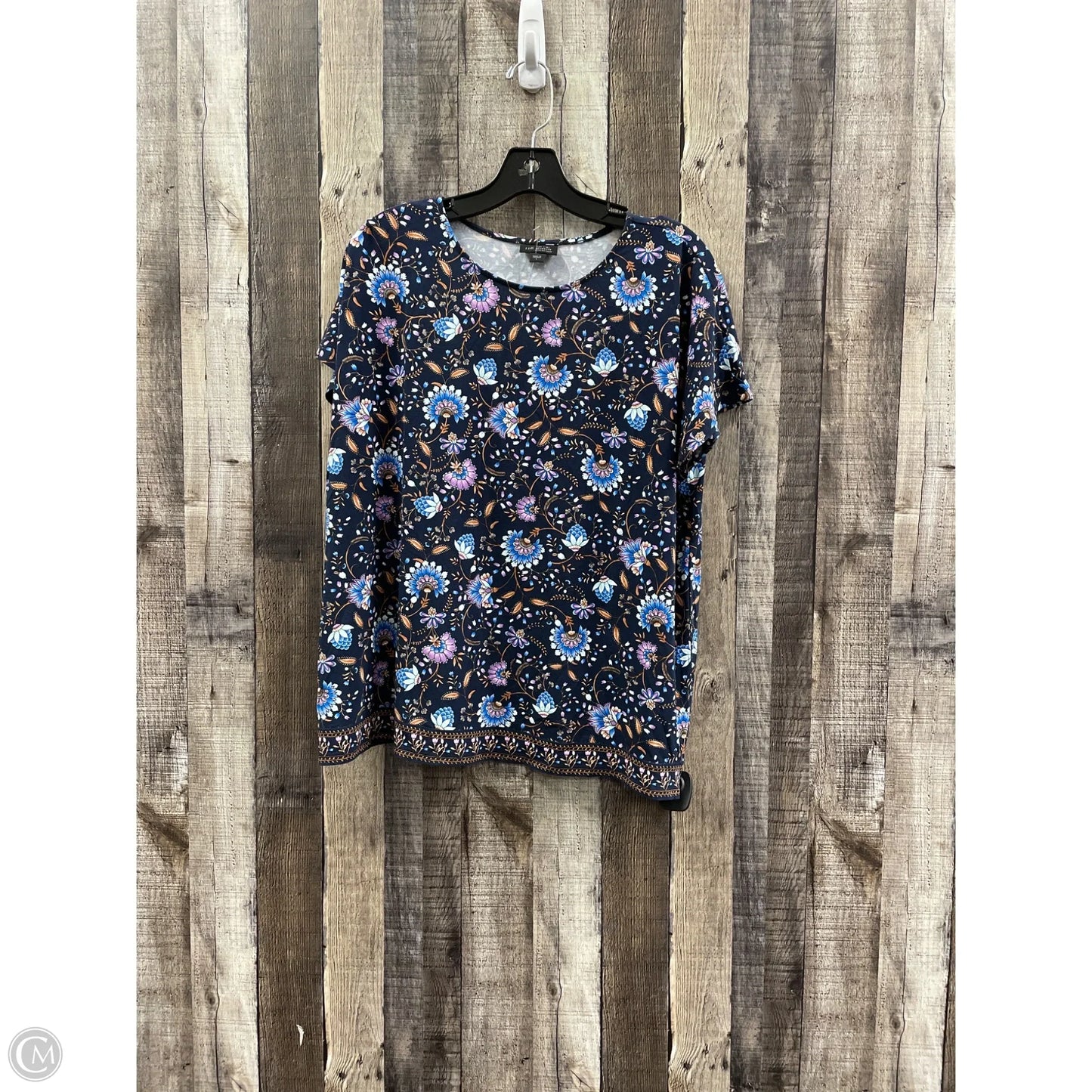Top Short Sleeve By J. Jill In Floral Print, Size: L