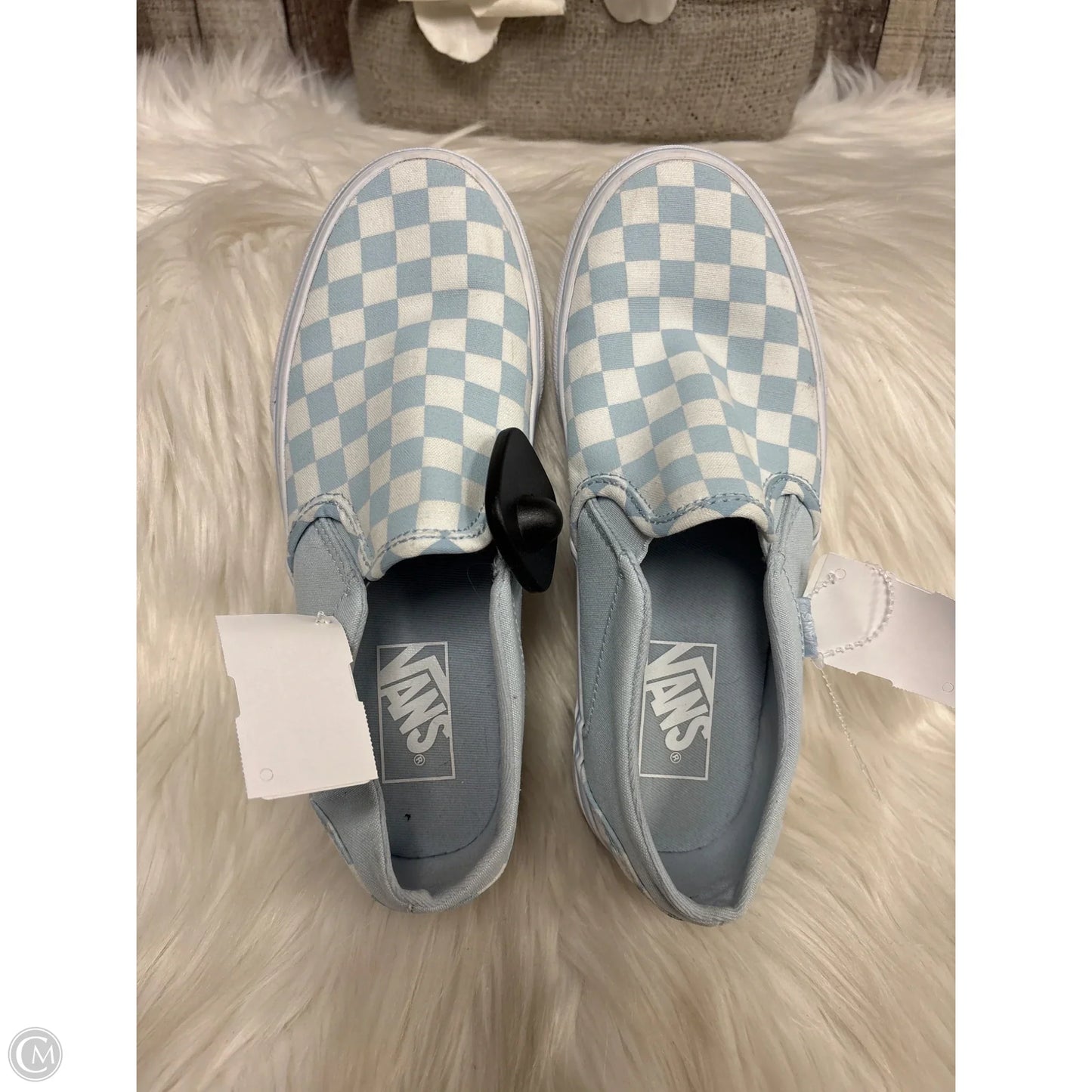 Shoes Flats By Vans In Blue & White, Size: 7
