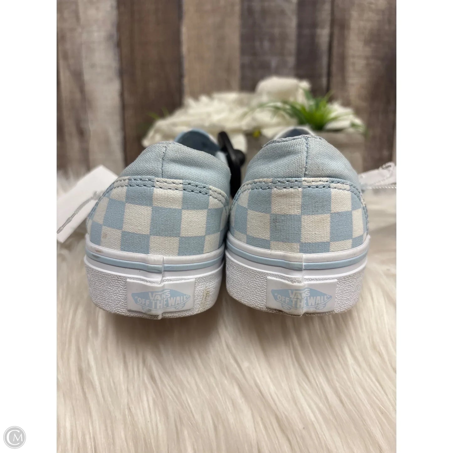 Shoes Flats By Vans In Blue & White, Size: 7
