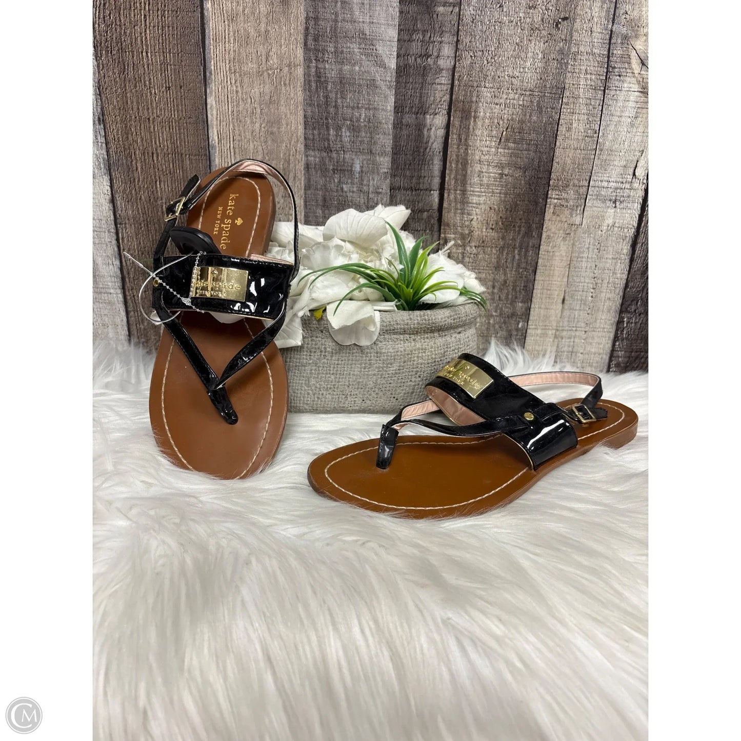 Sandals Designer By Kate Spade In Black, Size: 7