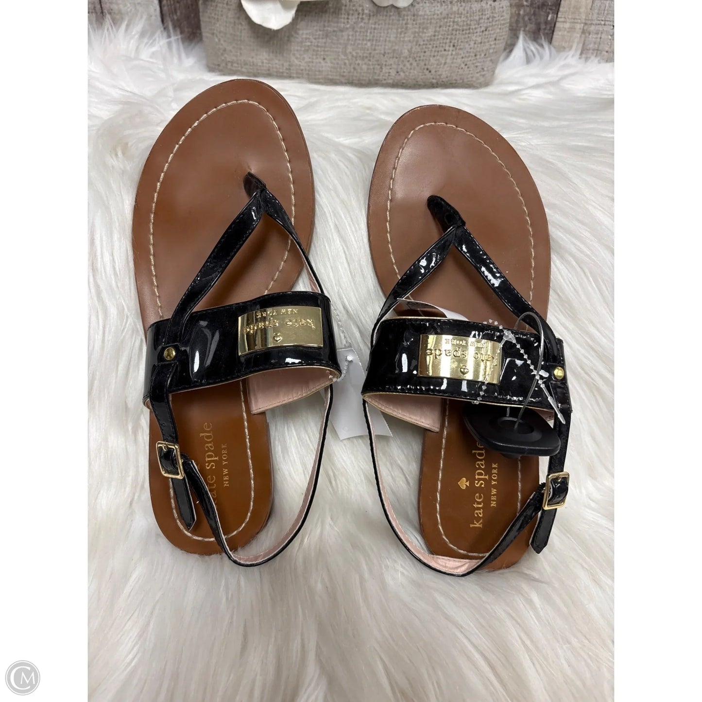 Sandals Designer By Kate Spade In Black, Size: 7