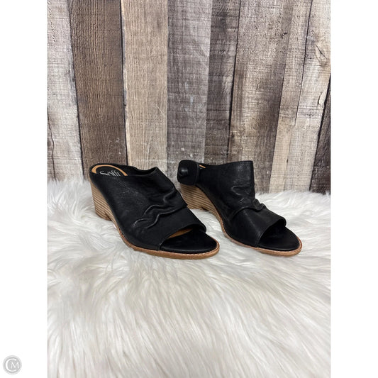Sandals Heels Wedge By Sofft In Black, Size: 7.5